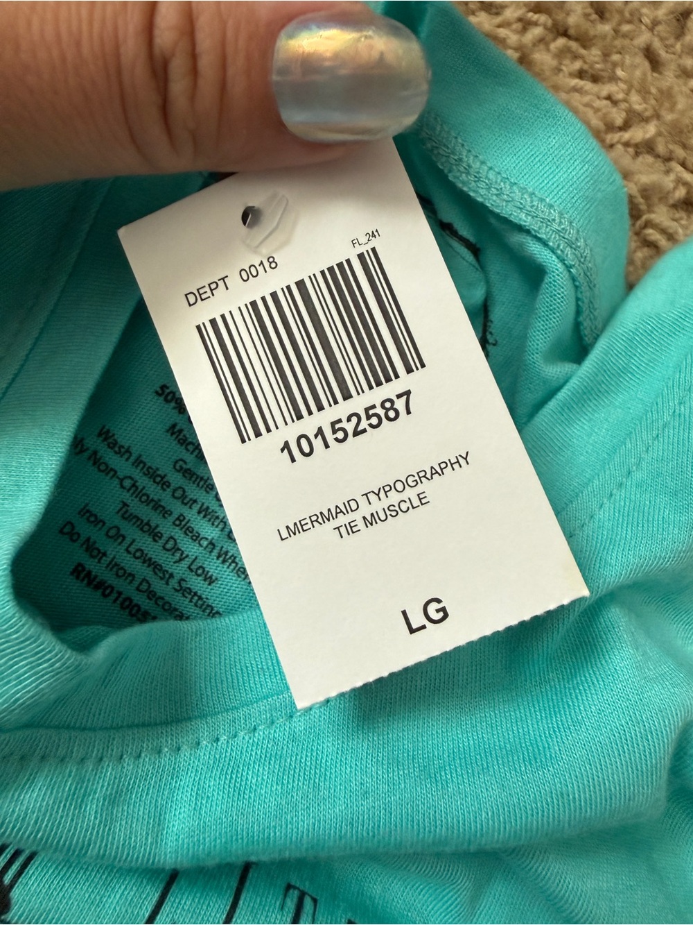 Hot Topic Turquoise 'Ariel The Little Mermaid' Tie-Front Tank LG - Picture 4 of 7